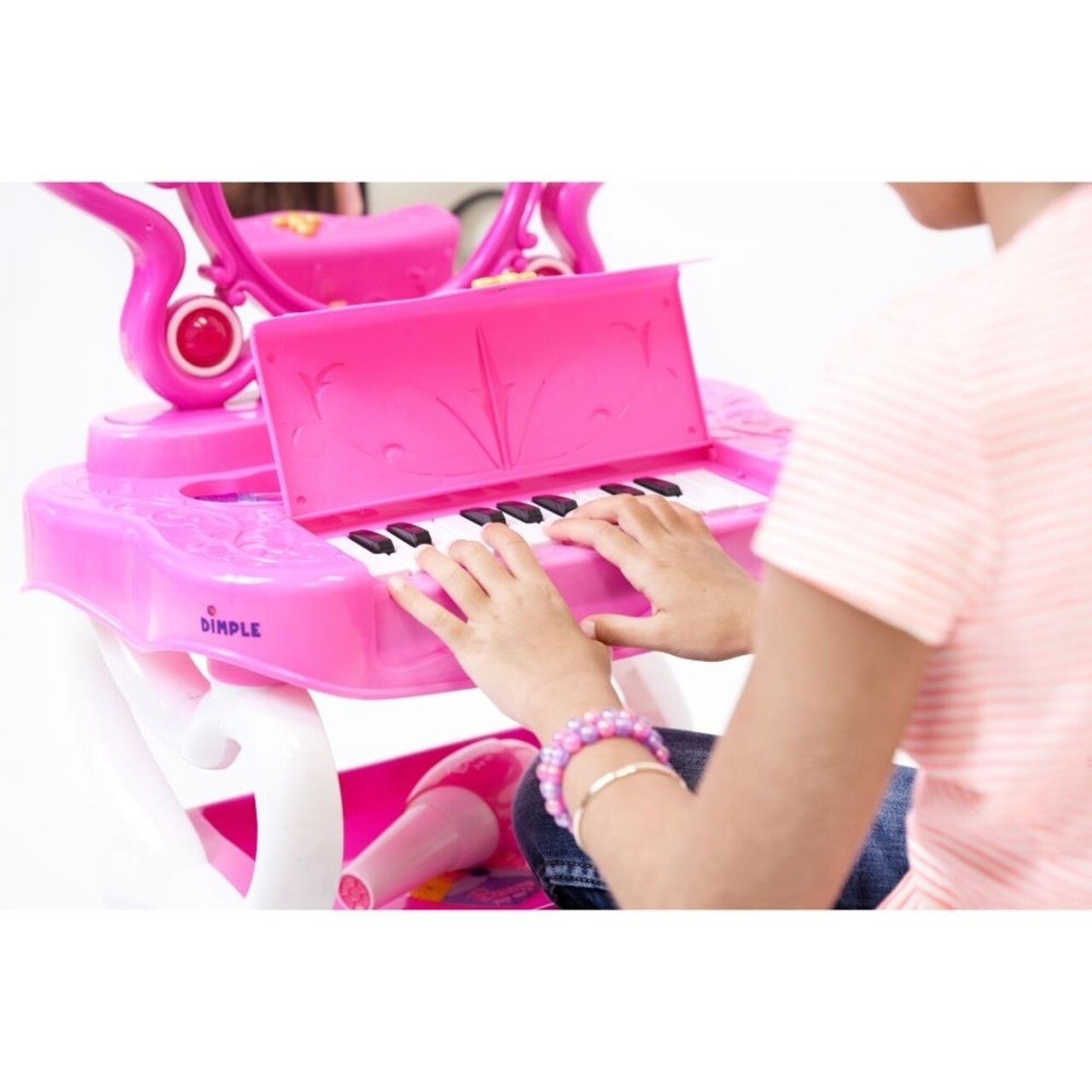 Princess Vanity Set Toy With Piano Keyboard 16 Makeup Accessories Lights Sounds